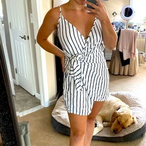 Navy-white striped dress/beach cover up